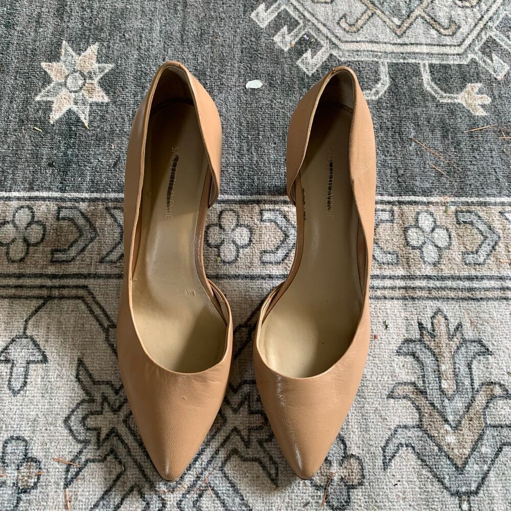 Saks Fifth Avenue D'orsay Leather Pumps Size 7.5 - Picture 2 of 4